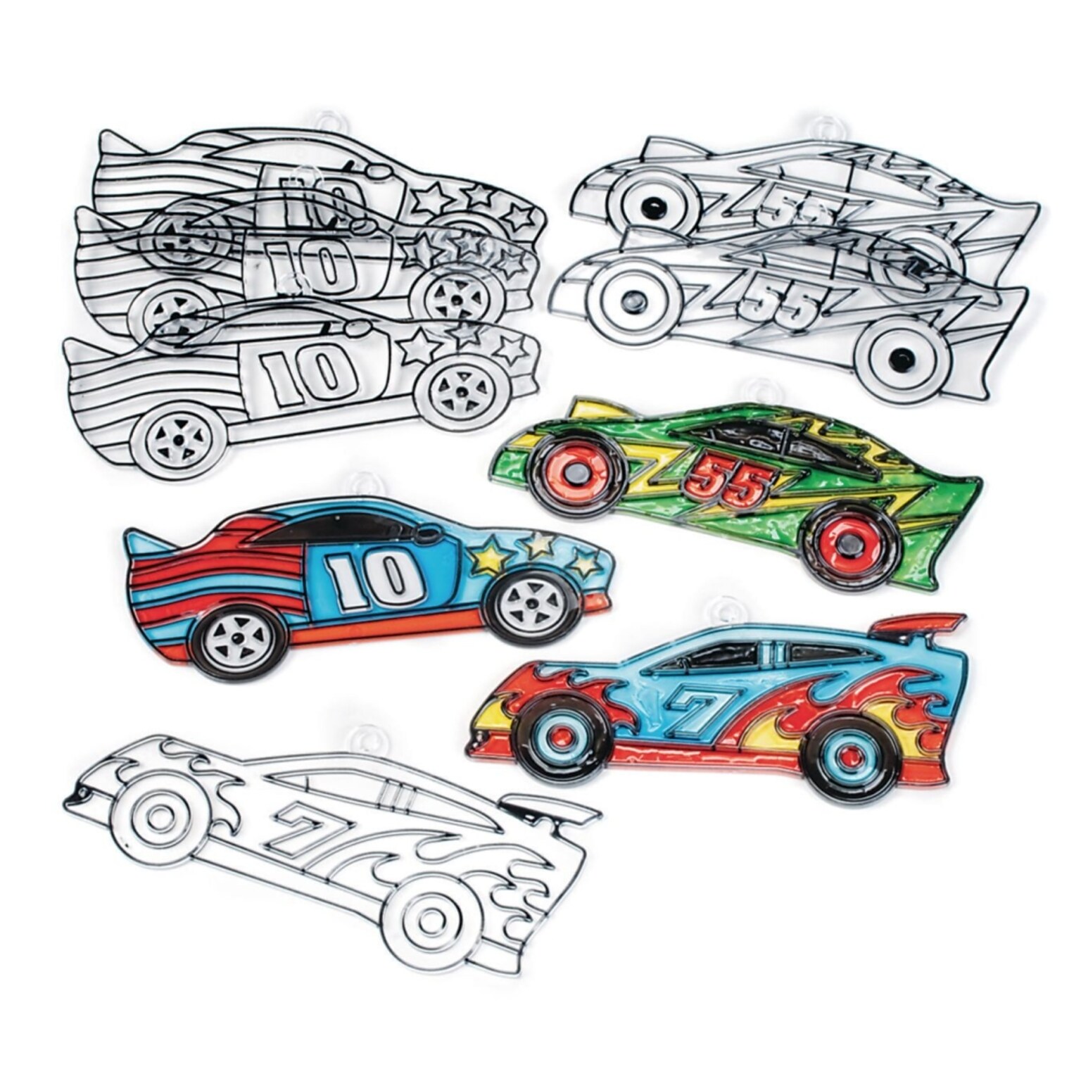 S&S Race Car Sun Catchers, 12/Pack (SG852)