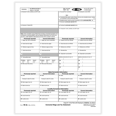 ComplyRight 2023 W-2C Employee Copy B Tax Form, 50/Pack (531450)