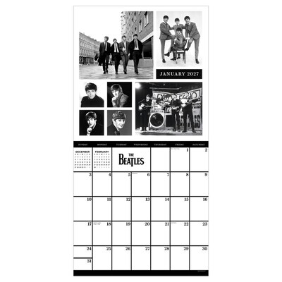 2027 TF Publishing The Beatles: In Black 12 x 12 Monthly Wall Calendar, Multicolored (27-1102)