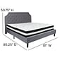 Flash Furniture Brighton Tufted Upholstered Platform Bed in Light Gray Fabric with Pocket Spring Mattress, King (SLBM12)