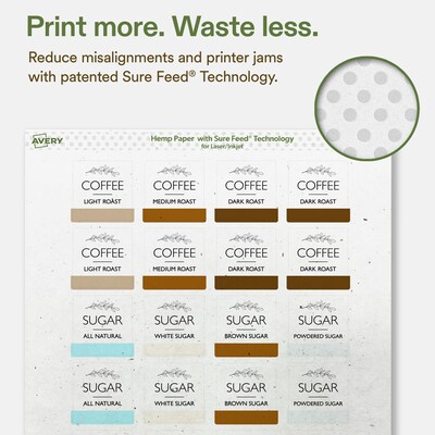 Avery Square Laser/Inkjet Multipurpose Labels, 1-1/2" x 1-1/2", Off-White (400/Pack)