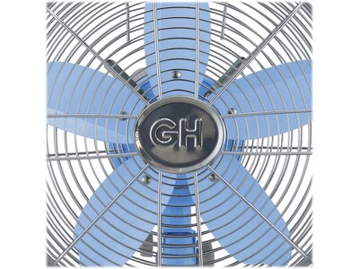 Good Housekeeping Oscillating Desk Fan, 3-Speed, Silver/Light Blue (92608)