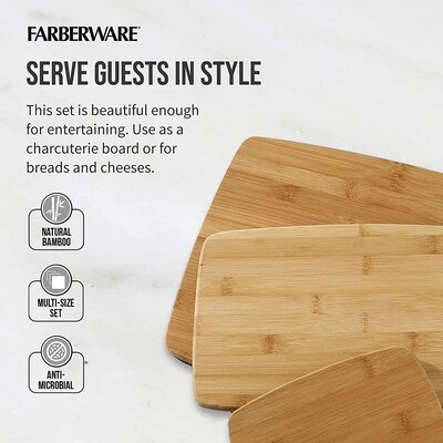 Farberware Classic Bamboo Cutting Board Set, 3 Pieces (5070344)
