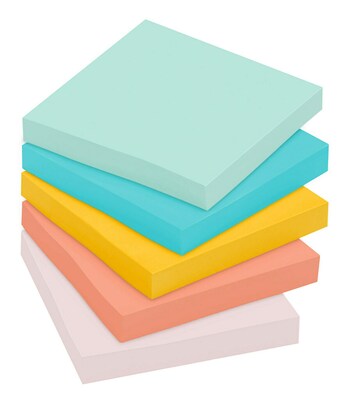 Post-it® Notes, 3 x 3, Beachside Café Collection, 100 Sheets/Pad, 18 Pads/Cabinet Pack (654-18APCP
