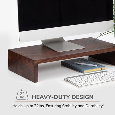 Anji Mountain Mango Wood Monitor Stand, Up to 32" Monitor, Walnut (MS-FNG-WAL)