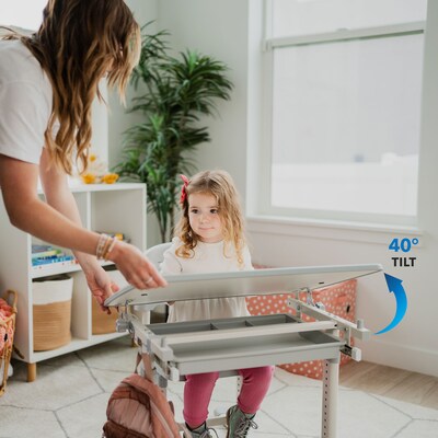 Mount-It! 26"W Kid's Desk with Chair, Gray (MI-10201)