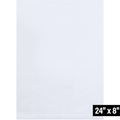 8 x 24 Layflat Poly Bags, 2 Mil, Clear, 1000/Carton (PB477)
