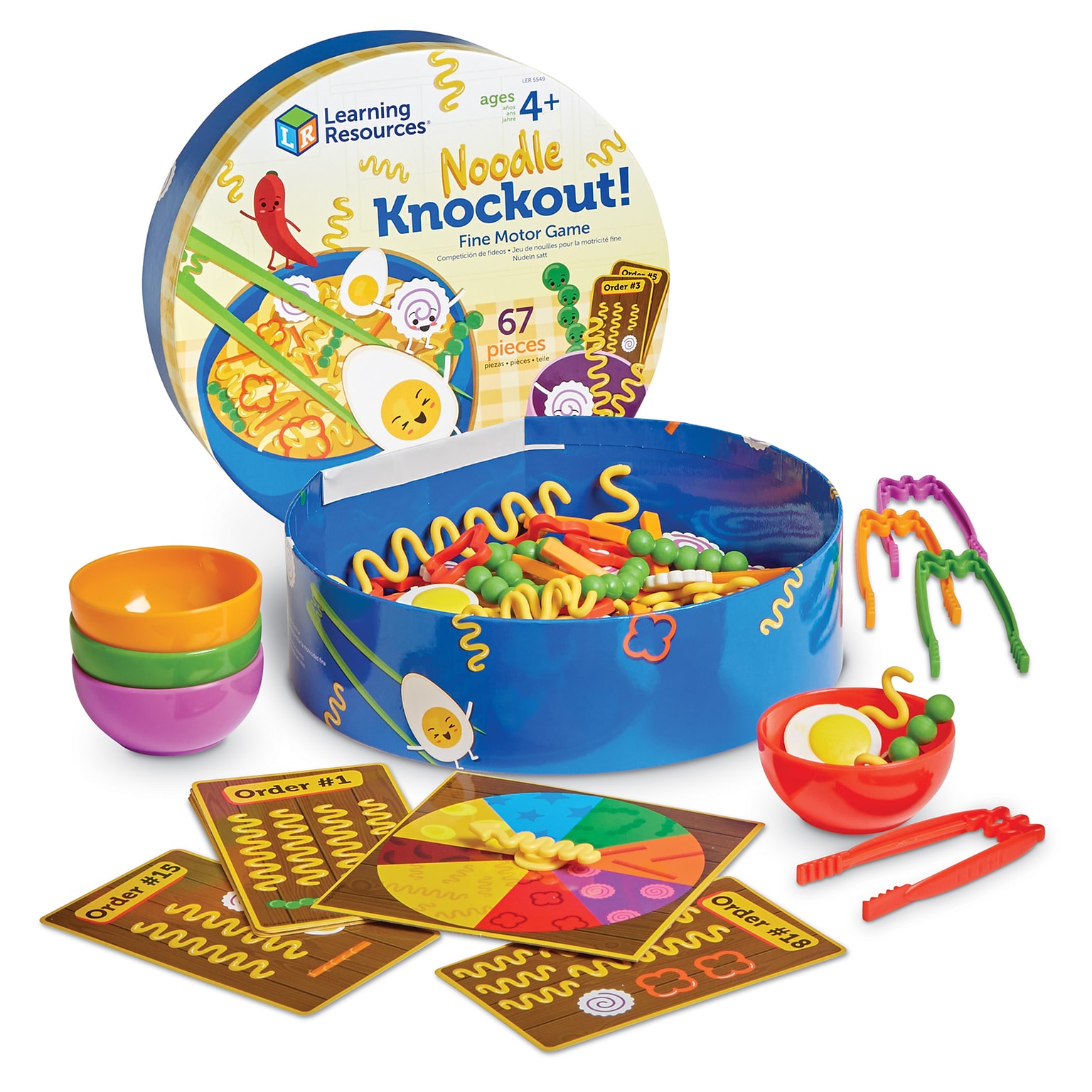 Learning Resources Noodle Knockout Fine Motor Game, Assorted Colors (LER 5549)