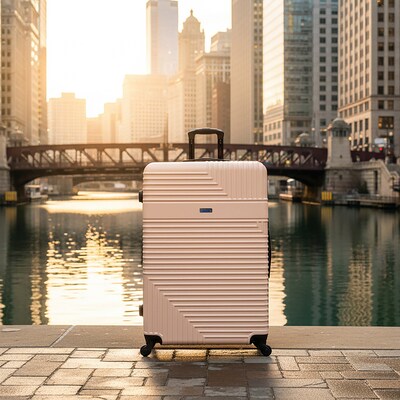 InUSA Resilience 33.6" Hardside Suitcase, 4-Wheeled Spinner, TSA Checkpoint Friendly, Sand (IURES00XL-SAN)