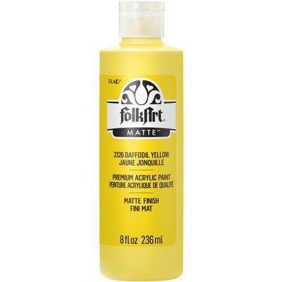 FolkArt Acrylic Paint Matte, 8oz., Daffodil Yellow, 3/Pack(FLK2326-3)