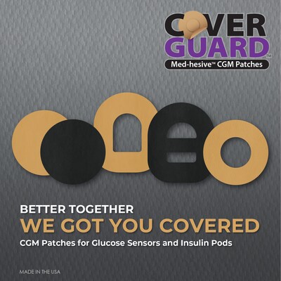 CoverGuard Waterproof Center Cut CGM Overpatches, Tan, 25 Count (101-200T)
