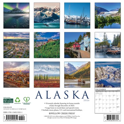 2026 Willow Creek Alaska 12 x 12 Monthly Wall Calendar (55311)