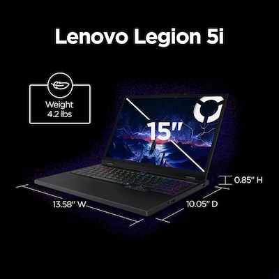 Lenovo Legion 5i 15.6" FHD OLED Gaming Laptop, Nvidia GeForce RTX 5050, Intel Core i7-14700HX, 16GB RAM, 512GB SSD, Windows 11