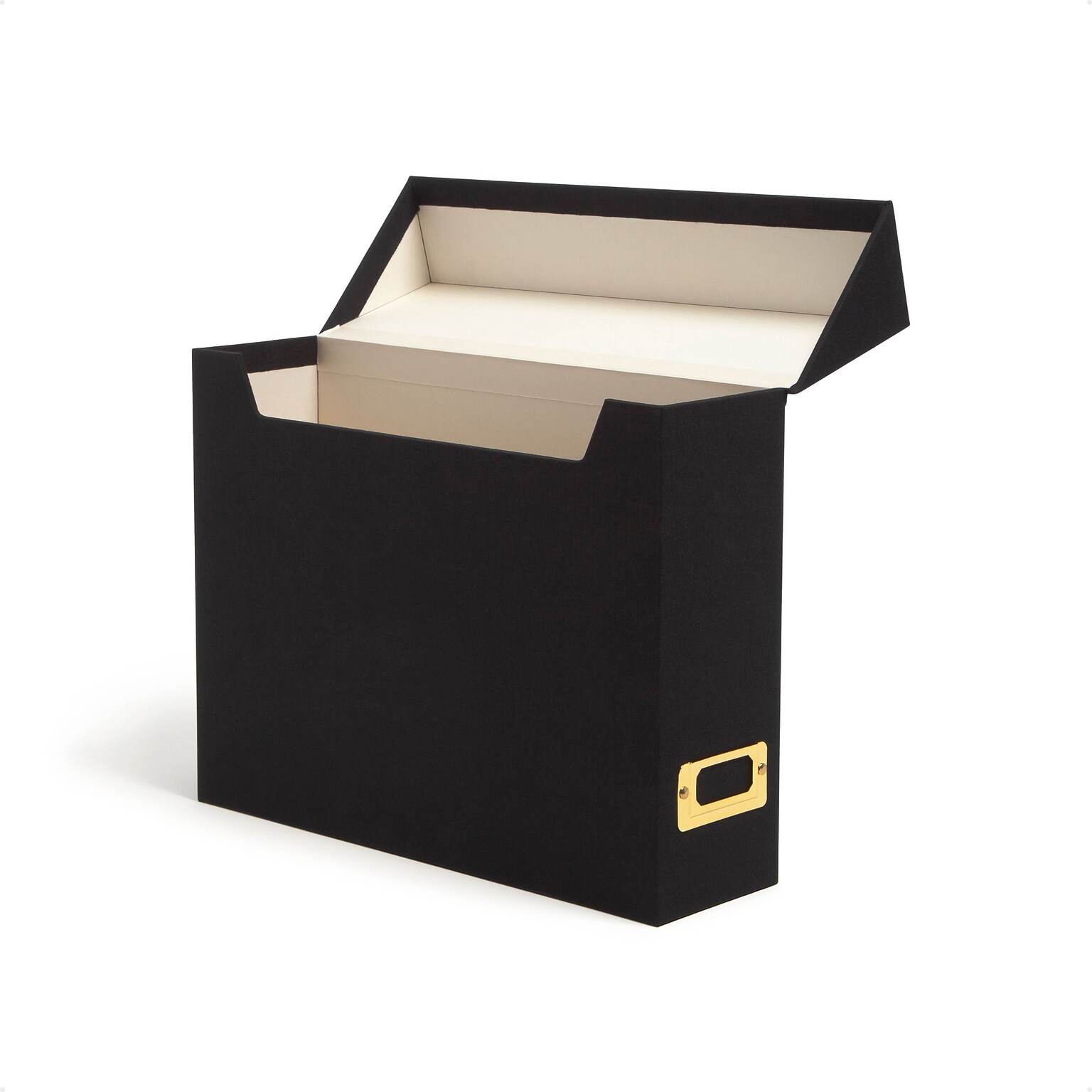 Smead 40% Recycled Fabric/Canvas File Box Attached Flip Top, 13 x 10, Charcoal (70233)