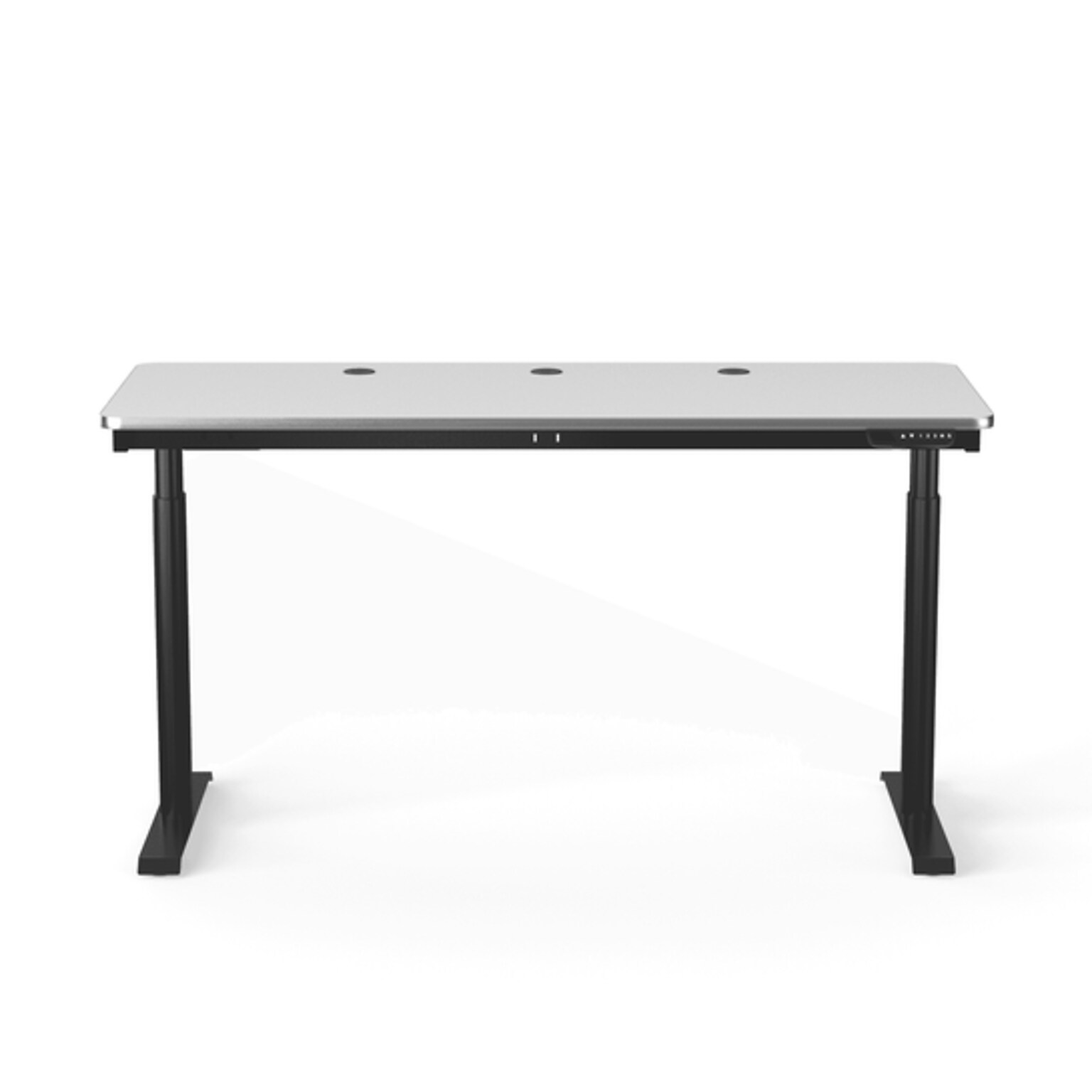 VersaDesk PowerLift 60W Electric Rectangular Adjustable Standing Desk, White/Black (PLSDR6024-BW-APP)