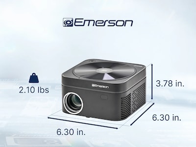 Emerson Home Theater Portable LCD Projector with Built-In DVD Player and Projector Screen, Black (EVP-2503C)
