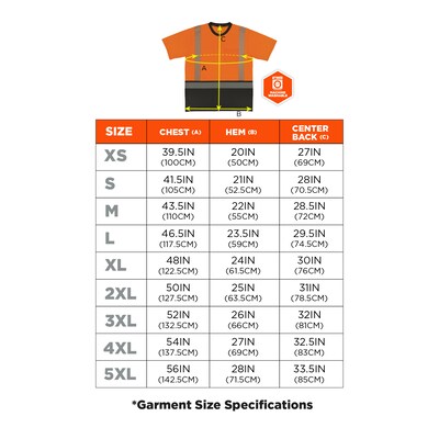 Ergodyne GloWear 8294BK High Visibility Short Sleeve Black Bottom T-Shirt, ANSI Type R Class 2, Orange, 2XL (22286)
