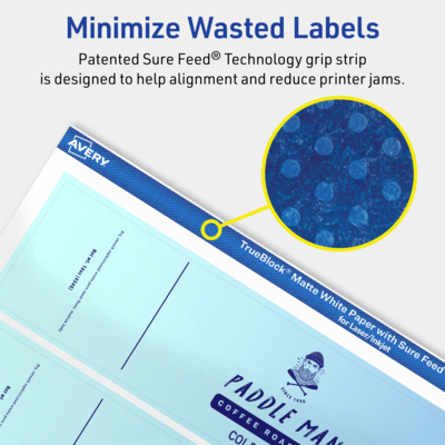 Avery TrueBlock Laser/Inkjet Rectangle Multipurpose Labels, 1" x 7", White, 400/Box (94225)
