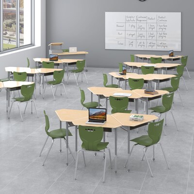 MooreCo Astute 33.8"W Diamond Student Desk, Fusion Maple, 2/Pack (59086)