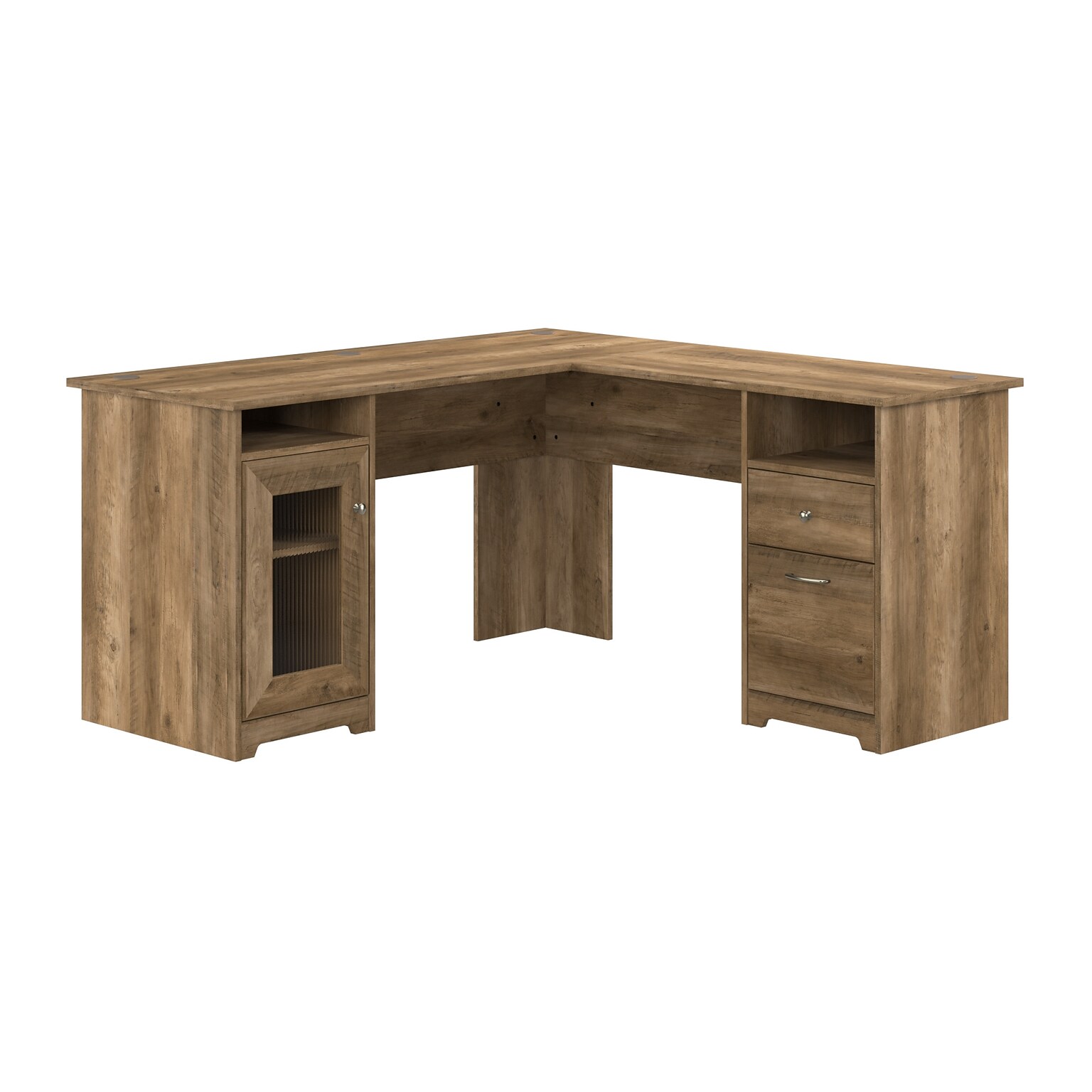 Bush Furniture Cabot 60W Wood L-Shaped Computer Desk, Reclaimed Pine (WC31530K)