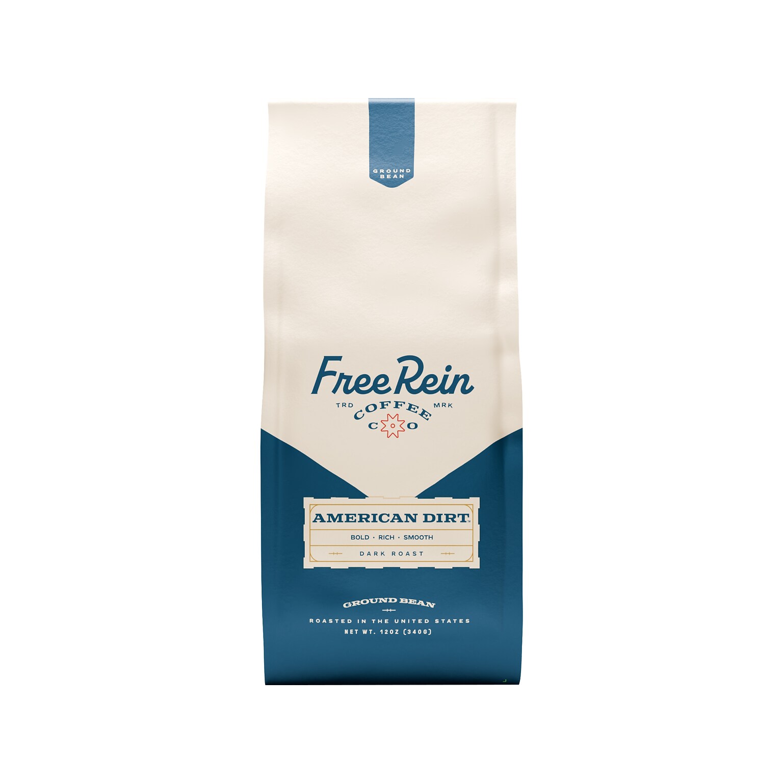 Free Rein American Dirt Ground Coffee Packet, Dark Roast, 12 oz. (810138360026)