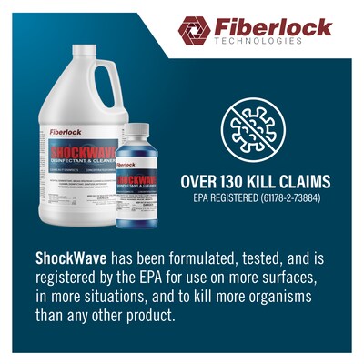Fiberlock ShockWave Disinfecting Specialty Cleaner Bottle, Light Scent, 128 oz. (8316-1)