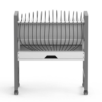 Luxor 16-Unit USB-C Open Charging Cart, White Powder-Coated Steel (CHMC005)