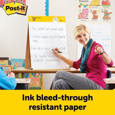 Post-it Super Sticky Tabletop Easel Pad, 20" x 23", Primary Lined, 20 Sheets/Pad (563PRL)