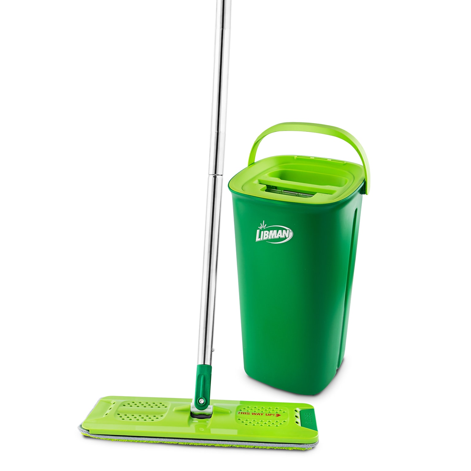 Libman Rinse n Wring Microfiber Butterfly Mop & Bucket Kit, Green (1516001)