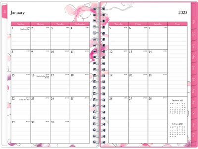 2023 Blue Sky Orchid 5" x 8" Weekly & Monthly Planner, White/Pink (137270-23)