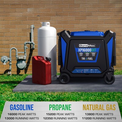 DuroMax V-Twin Tri Fuel Portable Digital Inverter Generator, Electric Start, 16000 Watts (XP16000iHT)