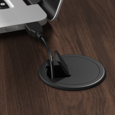 Bush Business Furniture Move 60 Series 60"W Electric Height Adjustable Standing Desk, Black Walnut/Black (M6S6030BWBK)