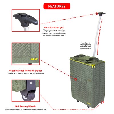 Dbest Smart Cart Travelux Shopper, Olive (01-678MB)