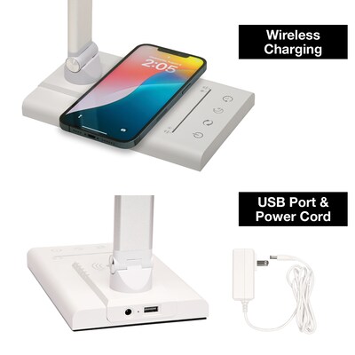 Excello Global Products Wellness Series LED Desk Lamp, 16", White (EGP-DL-10-WHT)