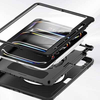 SaharaCase Raider Heavy Duty Hand Strap Case for iPad Pro 11" (M4 2024/M5 2025), Scorpion Black (TB00398)