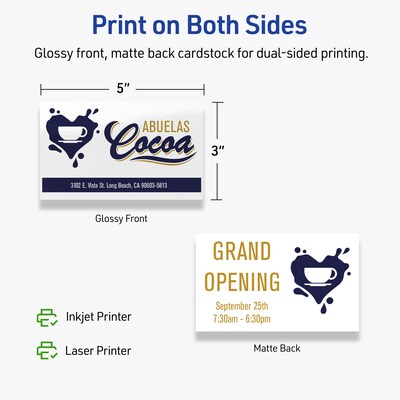 Avery Integrated Cards, 3" x 5", Glossy White, 150/Box (95337)