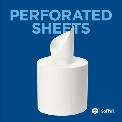 SofPull Mini Center-Pull Toilet Paper, 2-Ply, White, 500 Sheets/Roll, 16 Rolls/Carton (19516)