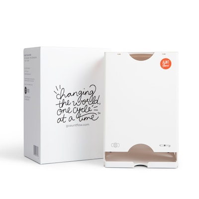 Aunt Flow Sanitary Pad and Tampon Mini Dispenser, Surface Mounted, 5.7 x 4.2 x 7.2, White ABS Resin (DISP-MINI-1)
