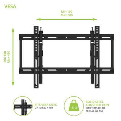 Kanto Extendable Tilting TV Wall Mount for 43" to 90" TVs, Black (TE300)