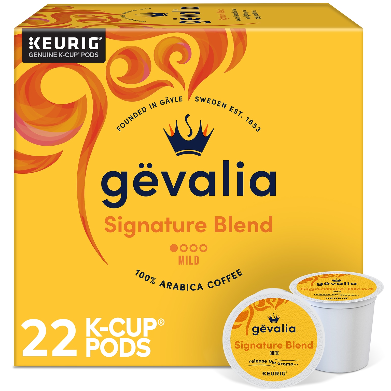 Gevalia Signature Blend Coffee Keurig® K-Cup® Pods, Light Roast, 22/Box (5305)