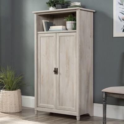 Sauder Edge Water 60H Storage Cabinet with 5 Shelves, Chalked Chestnut (434766)