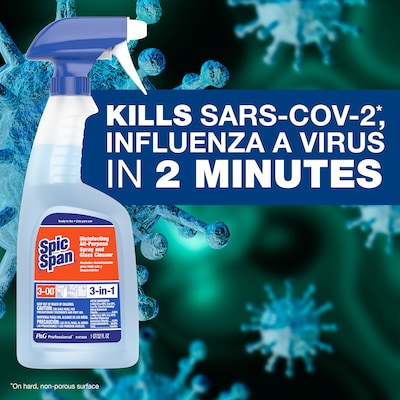 Spic & Span Disinfecting All-Purpose Spray and Glass Cleaner, Fresh Scent, 32 Fl. Oz., 8/Carton (58775)