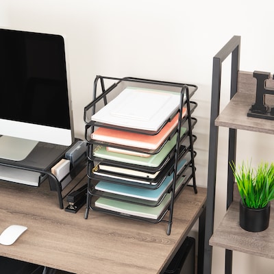 Mind Reader Metal Front Loading Letter Tray, Letter/Legal Size, Black (6TPAPER-BLK)