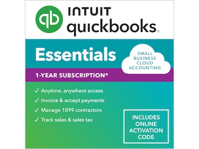 QuickBooks Online Essentials 2024 1-Year Subscription, for 3 Users, Windows/Mac, Download (5102310)