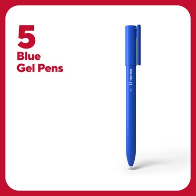 TRU RED™ Quick Dry Gel Pens, Fine Point, 0.5mm, Blue, 5/Pack (TR54469)