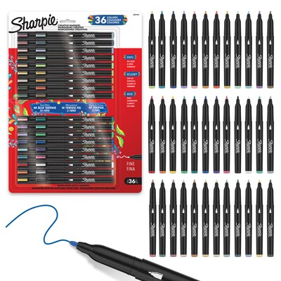 Sharpie Creative Markers Variety Pack, Water-Based Acrylic Paint Markers, Fine Tip, Assorted Colors, 36/Pack (2221921)