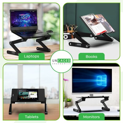 WorkEZ Best 16.5" x 11" Aluminum Laptop Stand, Black (WEBLS-b)