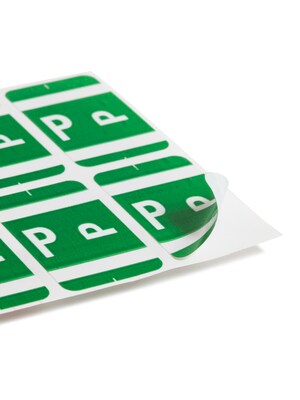 Smead® Alpha-Z Color-Coded Second Letter "P" Labels, 10 Labels Per Sheet, Dark Green, 1"H x 1 5/8"W, 100 Labels/Pk