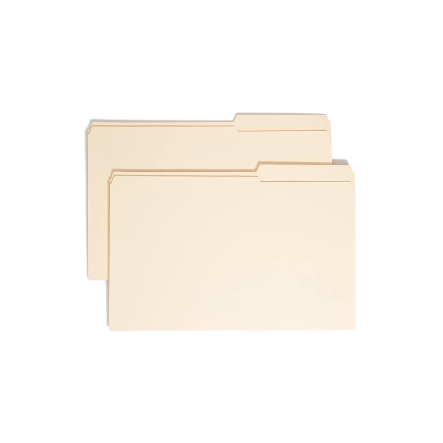 Smead File Folder, Reinforced 2/5-Cut Tab Right Position, Legal Size, Manila, 100/Box (15386)