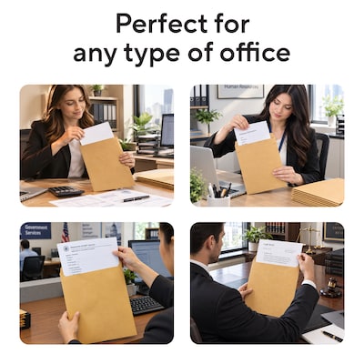 Staples 9 x 12 Catalog Envelopes, Brown Kraft, Gummed Seal, Heavy-Duty Mailing Envelopes for Documents & Forms, 250/Box